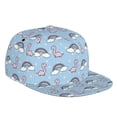 thumbnail image 1 of Daiia Rainbow Dinosaur print Flat Bill Hats Flat Brim Trucker Cap Baseball Cap Adjustable Classic Low Profile Hat Unconstructed Plain Cap, 1 of 9