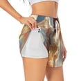 thumbnail image 1 of Daiia Rainbow English Cocker Spaniel Pattern Women's 2 in 1 Running Shorts - Lightweight Athletic Workout Gym Yoga Shorts Liner with Phone Pockets-Small, 1 of 7