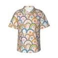 thumbnail image 1 of Daiia Rainbow Flowers Hawaiian Shirt for Men Gentle Cotton Regular Short Sleeve Casual-X-Large, 1 of 9