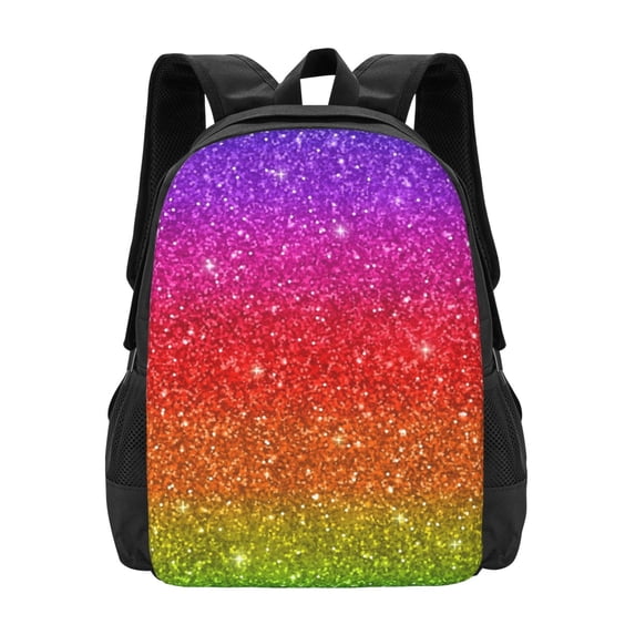Daiia Rainbow Glitter Backpack for Men and Women -Durable Backpack Large Capacity, Water-Resistant Bag with Adjustable Straps and Laptop Compartment