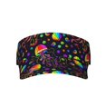 thumbnail image 1 of Daiia Rainbow Jellyfishes Pattern Sport Sun Visor Hats Visor Cap Adjustable Empty Top Baseball Cap Cotton Ball Caps for Women and Men, 1 of 8