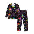thumbnail image 1 of Daiia Rainbow Jellyfishes for Men's Long-Sleeved Pajama Set – Soft & Comfortable Sleepwear Button-Up Pajamas Cozy Lounge Wear-X-Large, 1 of 7