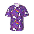 thumbnail image 1 of Daiia Rainbow Lgbt Penguin Hawaiian Shirt for Men Gentle Cotton Regular Short Sleeve Casual-Small, 1 of 1
