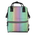 thumbnail image 1 of Daiia Rainbow Peacock Feathers Large Capacity Baby Bag Waterproof Stylish Diaper Bag Mummy Backpack Adjustable Straps Diaper BagBaby Essentials Bag, 1 of 6
