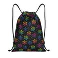 thumbnail image 1 of Daiia Rainbow Snowflake Pattern Drawstring Backpack, Gym Bag, Lightweight Backpack, Water-Resistant Bag Travel Sports Backpack, Fitness Bag, Yoga Bag-Small, 1 of 6