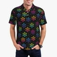 thumbnail image 1 of Daiia Rainbow Snowflake Pattern Men’s Polo Shirts,Solid Deck Shirt,Classic Fit, Breathable Cotton Polo for Casual and Sport Wear-Large, 1 of 7