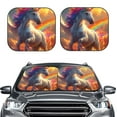 thumbnail image 1 of Daiia Rainbow Sunset Cloud White Horse 2PCS Car Windshield Sun Shade, Foldable Sun Shield for Car Front Window, Auto Sun Blocker Visor Protector Universal for Truck SUV Pickup-Medium, 1 of 7