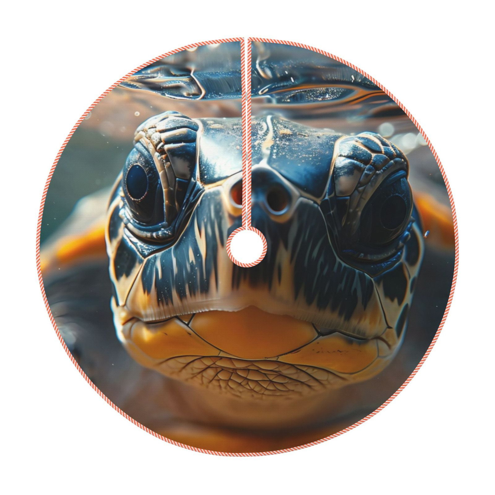 Daiia Realistic Cute Sea Turtle Drawing Merry Christmas Tree Skirt