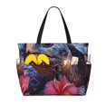 thumbnail image 1 of Daiia Realistic Flower Turtle Beach Travel Bag - Water-Resistant Beach Bag, Lightweight Tote with 7 Pockets for Women and Men - Gym,Pool,Camping,Reusable Grocery Bag, 1 of 7