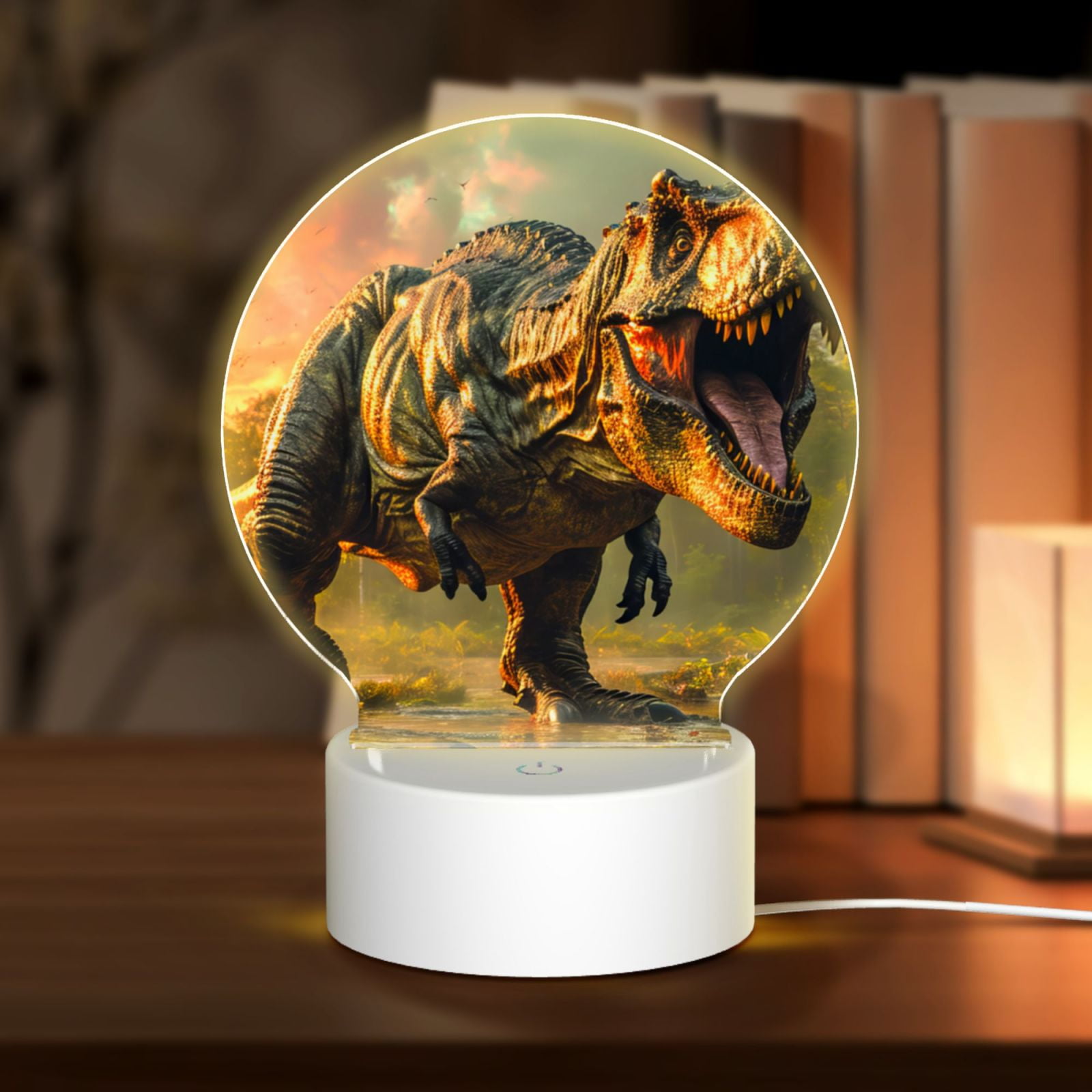 Daiia Realistic Style Forest Dinosaur Pattern Acrylic Night Light, LED — free download