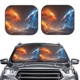 thumbnail image 1 of Daiia Red And Blue Fire Dragon D 2PCS Car Windshield Sun Shade, Foldable Sun Shield for Car Front Window, Auto Sun Blocker Visor Protector Universal for Truck SUV Pickup-Large, 1 of 7