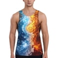 thumbnail image 1 of Daiia Red And Blue Flame Waves Printed Men's Quick Dry Fit Muscle Tank Top Slim-Fit Tank Workout Tank Top Lightweight Sports Tank Top-Medium, 1 of 7