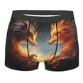 thumbnail image 1 of Daiia Red And Gray Flame Fox Men's Underwear Boxer Briefs, Cotton Stretch Moisture-Wicking Underwear-Large, 1 of 9