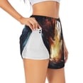 thumbnail image 1 of Daiia Red And White Flame Fox Pattern Women's 2 in 1 Running Shorts - Lightweight Athletic Workout Gym Yoga Shorts Liner with Phone Pockets-Small, 1 of 7