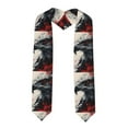 thumbnail image 1 of Daiia Red Black Ink Style Bald Eagle Pattern Graduation Shawl Stole – Satin Graduation Stole Academic Stole Non-Slip Design-Sharp Corner, 1 of 7