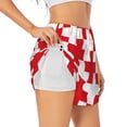 thumbnail image 1 of Daiia Red Cross 1 Pattern Women's 2 in 1 Running Shorts - Lightweight Athletic Workout Gym Yoga Shorts Liner with Phone Pockets-Large, 1 of 7