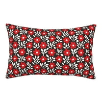 Daiia Red Floral Bedding Waterproof Pillow Protector Zippered Queen – Bed Bug Proof Pillow Encasement-14"x20"