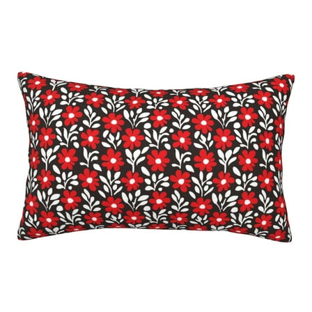 Daiia Red Floral Bedding Waterproof Pillow Protector Zippered Queen – Bed Bug Proof Pillow Encasement-14"x20"