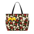 thumbnail image 1 of Daiia Red Fruit Beach Travel Bag - Water-Resistant Beach Bag, Lightweight Tote with 7 Pockets for Women and Men - Gym,Pool,Camping,Reusable Grocery Bag, 1 of 7