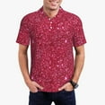 thumbnail image 1 of Daiia Red Glitter Pattern Men’s Polo Shirts,Solid Deck Shirt,Classic Fit, Breathable Cotton Polo for Casual and Sport Wear-XX-Large, 1 of 7