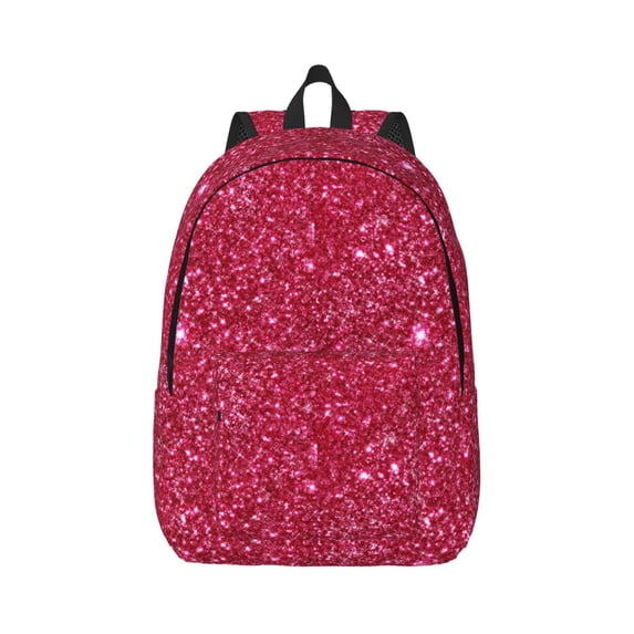 Daiia Red Glitter Vintage Canvas Backpack for Men and Women ,Hiking Backpack,Travel Laptop Bag for School,Large Capacity Backpack