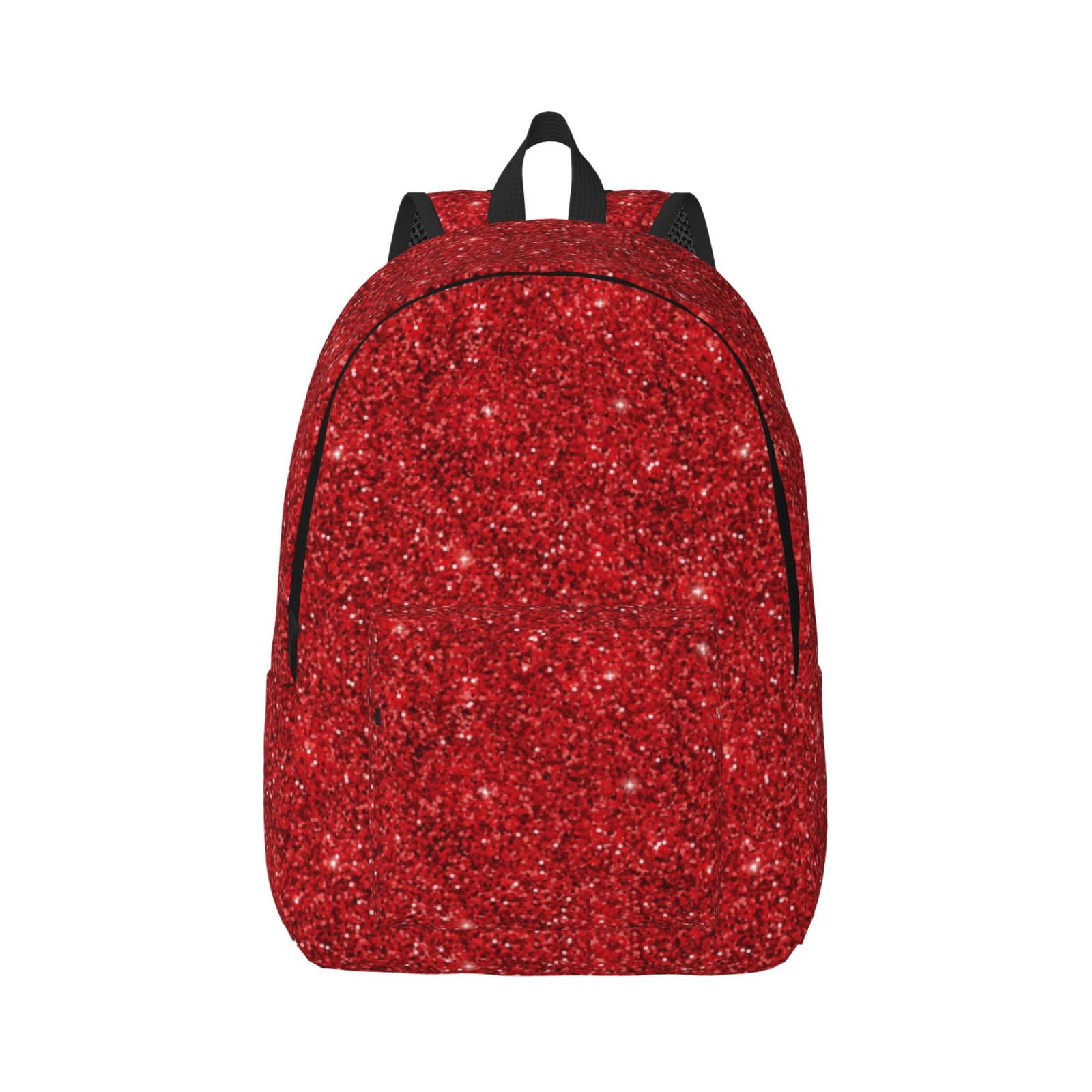 Daiia Red Glitter Vintage Canvas Backpack for Men and Women ,Hiking ...