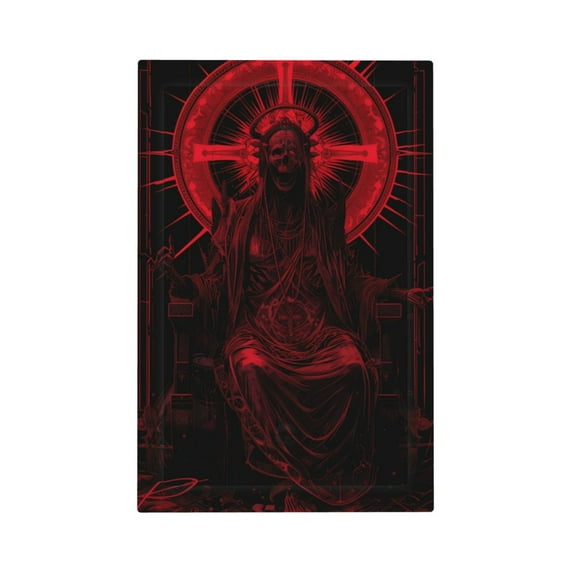 Daiia Red Gothic Skeleton Throne Pattern Decorator Wall Plate Child Safe Outlet Cover, Switch and Outlet Covers,Size 1-Gang 5.0" x3.0" , Polycarbonate Thermoplastic-Style V