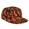 thumbnail image 1 of Daiia Red Hot Chili print Flat Bill Hats Flat Brim Trucker Cap Baseball Cap Adjustable Classic Low Profile Hat Unconstructed Plain Cap, 1 of 9