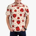 thumbnail image 1 of Daiia Red Ladybug Pattern Men’s Polo Shirts,Solid Deck Shirt,Classic Fit, Breathable Cotton Polo for Casual and Sport Wear-XX-Large, 1 of 7