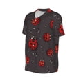 thumbnail image 1 of Daiia Red Ladybugs Mens Baseball Jersey Button Down Shirts Short Sleeve Sports Uniforms-3X-Large, 1 of 9