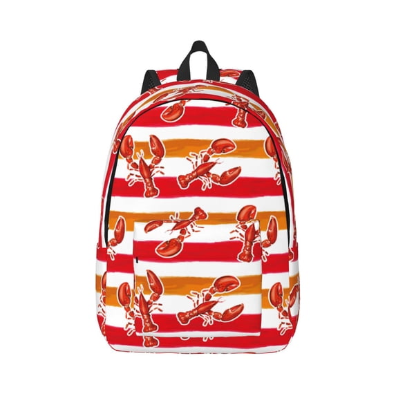 Daiia Red Lobster Vintage Canvas Backpack for Men and Women ,Hiking Backpack,Travel Laptop Bag for School,Large Capacity Backpack