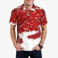 thumbnail image 1 of Daiia Red Maple Leaf Pattern Men’s Polo Shirts,Solid Deck Shirt,Classic Fit, Breathable Cotton Polo for Casual and Sport Wear-Small, 1 of 7