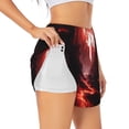 thumbnail image 1 of Daiia Red Moon Lava Pattern Women's 2 in 1 Running Shorts - Lightweight Athletic Workout Gym Yoga Shorts Liner with Phone Pockets-Small, 1 of 7