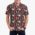 thumbnail image 1 of Daiia Red Mushrooms Pattern Men’s Polo Shirts,Solid Deck Shirt,Classic Fit, Breathable Cotton Polo for Casual and Sport Wear-3X-Large, 1 of 9
