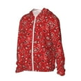 thumbnail image 1 of Daiia Red Paisley Floral UPF 50+ Sun Protection Hoodie Jacket Lightweight Long Sleeve Sun Shirt for Women Men with Pocket Hiking Outdoor-X-Large, 1 of 7