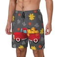 thumbnail image 1 of Daiia Red Pickup Truck With Pumpkins Mens Swim Trunks Swim Shorts Quick Dry Swim Shorts with Mesh Lining Pockets-Small, 1 of 9