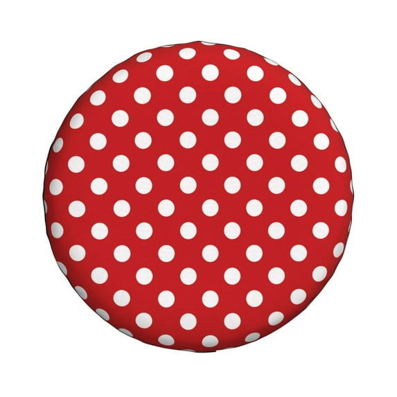 Daiia Red Polka Dot Tire Covers , Travel Trailer Camper Truck SUV Motorhome Waterproof Wheel Cover, Sun Rain Snow Protector-17 inch