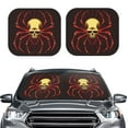 thumbnail image 1 of Daiia Red Skull Spider 2PCS Car Windshield Sun Shade, Foldable Sun Shield for Car Front Window, Auto Sun Blocker Visor Protector Universal for Truck SUV Pickup-Small, 1 of 7