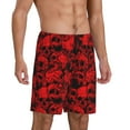 thumbnail image 1 of Daiia Red Skulls 3 Mens Woven Stretch Pajama Short,Short Pajama Pants-X-Large, 1 of 7