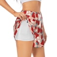 thumbnail image 1 of Daiia Red Strawberry Pattern Women's 2 in 1 Running Shorts - Lightweight Athletic Workout Gym Yoga Shorts Liner with Phone Pockets-Medium, 1 of 7