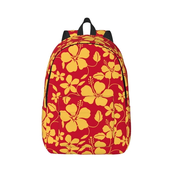 Daiia Red Vintage Flowers Vintage Canvas Backpack for Men and Women ,Hiking Backpack,Travel Laptop Bag for School,Large Capacity Backpack
