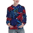 thumbnail image 1 of Daiia Red White Blue Fireworks Pattern Women's Fashion Hoodies & Sweatshirts with Kangaroo Pocket Hooded Sweatshirt with Eye-catching Drawstrings-Small, 1 of 7