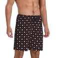thumbnail image 1 of Daiia Red and white polka dots Mens Woven Stretch Pajama Short,Short Pajama Pants-Medium, 1 of 9