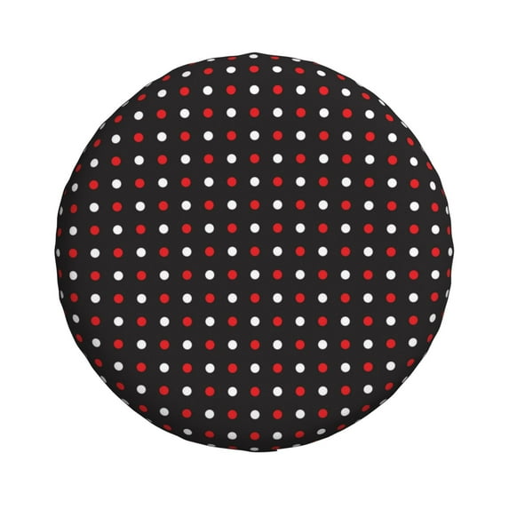 Daiia Red and white polka dots Tire Covers , Travel Trailer Camper Truck SUV Motorhome Waterproof Wheel Cover, Sun Rain Snow Protector-16 inch