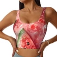 thumbnail image 1 of Daiia Refreshing Watermelon Slices Printed Women's Sports Bra, Breathable Activewear Bra with U-Back Design and Removable Pads, Comfortable and Supportive for Yoga, Workout-X-Large, 1 of 8