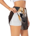 thumbnail image 1 of Daiia Regal Shiba Inu Pattern Women's 2 in 1 Running Shorts - Lightweight Athletic Workout Gym Yoga Shorts Liner with Phone Pockets-X-Large, 1 of 7