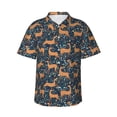 thumbnail image 1 of Daiia Reindeer Hawaiian Shirt for Men Gentle Cotton Regular Short Sleeve Casual-Small, 1 of 9