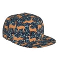 thumbnail image 1 of Daiia Reindeer print Flat Bill Hats Flat Brim Trucker Cap Baseball Cap Adjustable Classic Low Profile Hat Unconstructed Plain Cap, 1 of 9