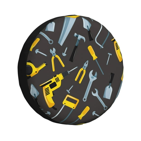 Daiia Repair tools (2) Pattern Tire Covers , Travel Trailer Camper Truck SUV Motorhome Waterproof Wheel Cover, Sun Rain Snow Protector-15 inch