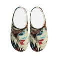 thumbnail image 1 of Daiia Retro American Eagle Print Women’s Fuzzy Slippers Memory Foam Lightweight House Shoes Cozy Loafer Flannel House Shoes-39/40, 1 of 7